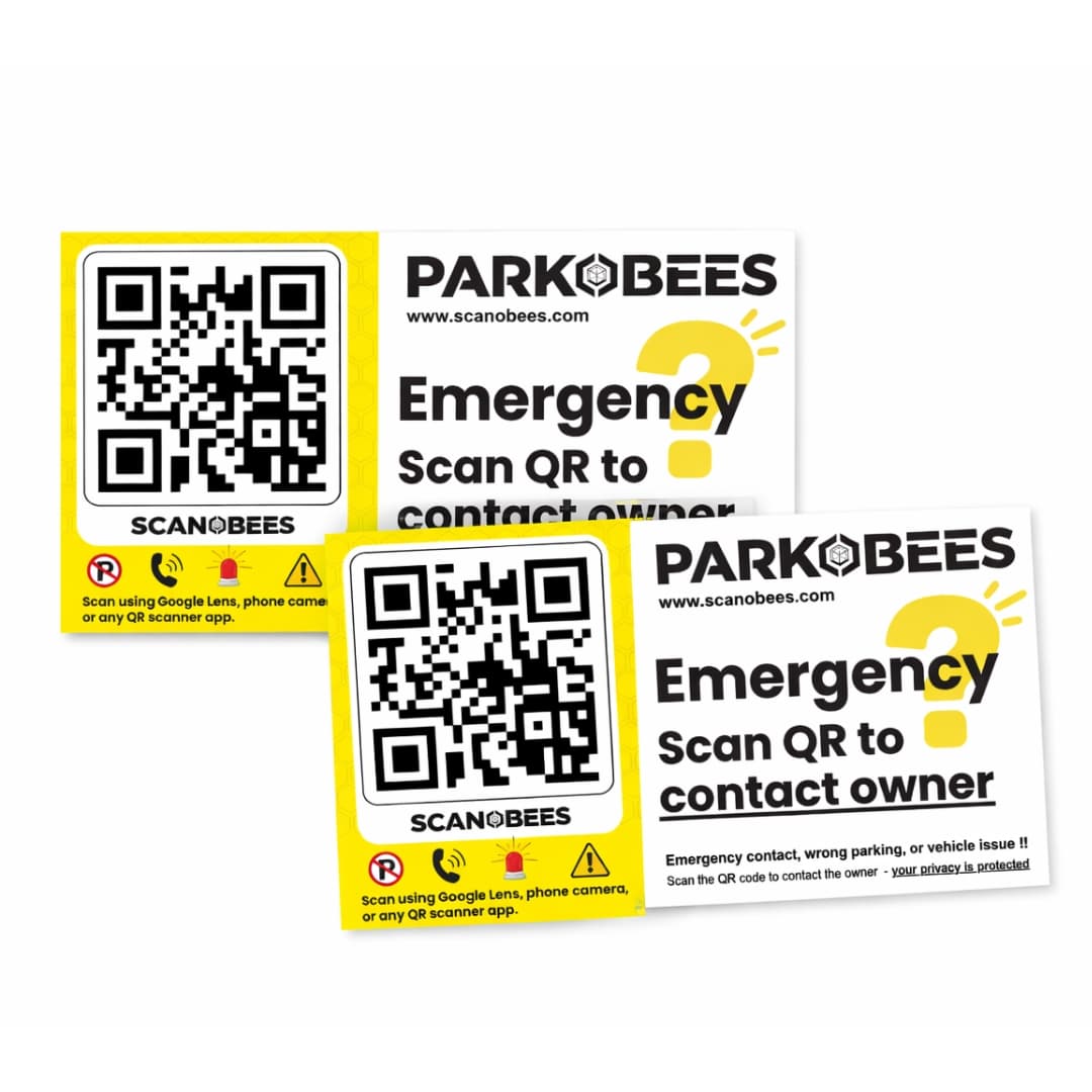 Car Emergency QR Sticker India - Buy Online India